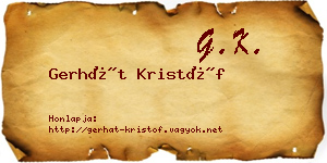 Gerhát Kristóf névjegykártya