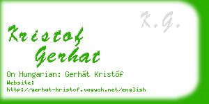 kristof gerhat business card