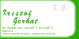 kristof gerhat business card